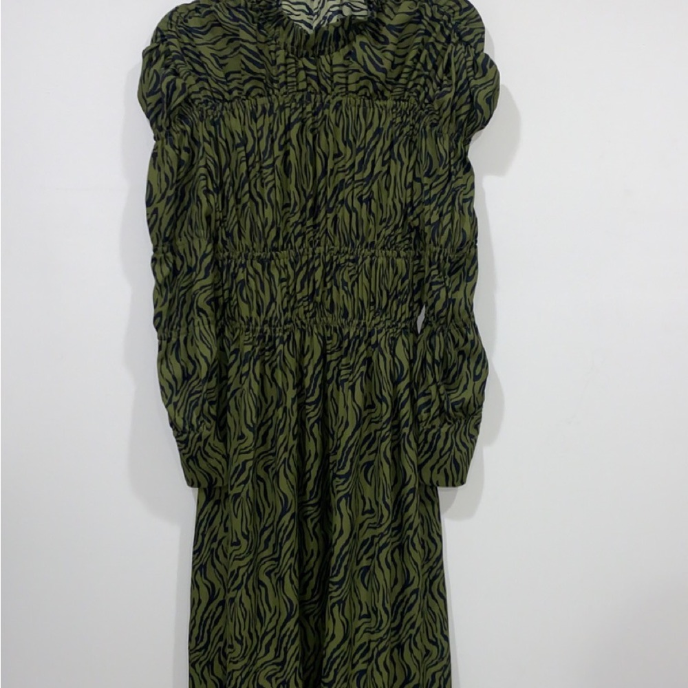 Ghospell Green High Neck Long Sleeve Maxi Dress Small NWOT